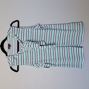 The limited Sailor Chic large NWT tie neck striped sleevless stretch top